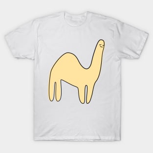 Cute Silly Simple Minimalist Pastel Yellow Camel T-Shirt